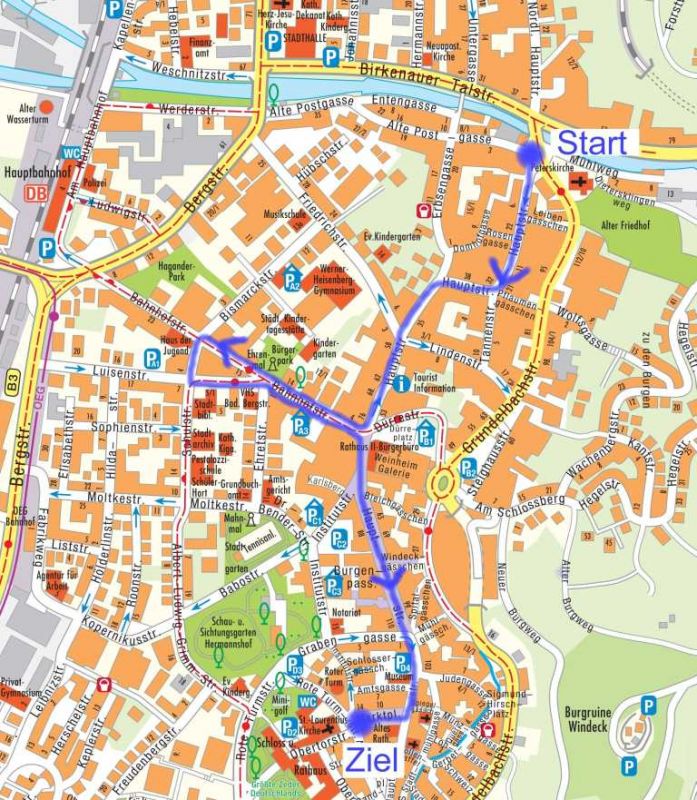 Die Route des Sommertagszug 2011