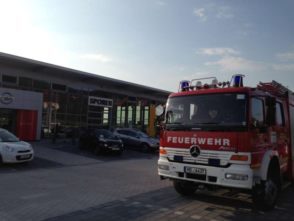 Erweiterung des Autohaus Sporer im Fokus der Weinheimer Brandschützer