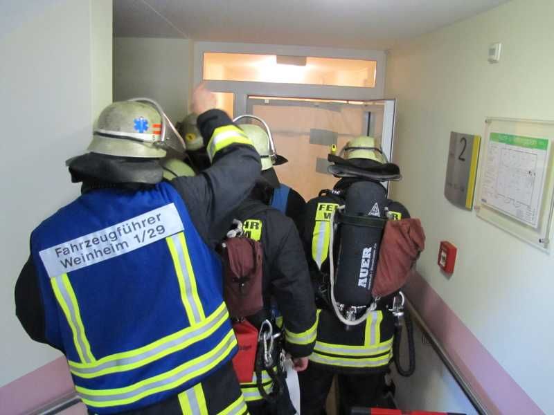 Übungsalarm für die Feuerwehr Weinheim im betreuten Wohnen