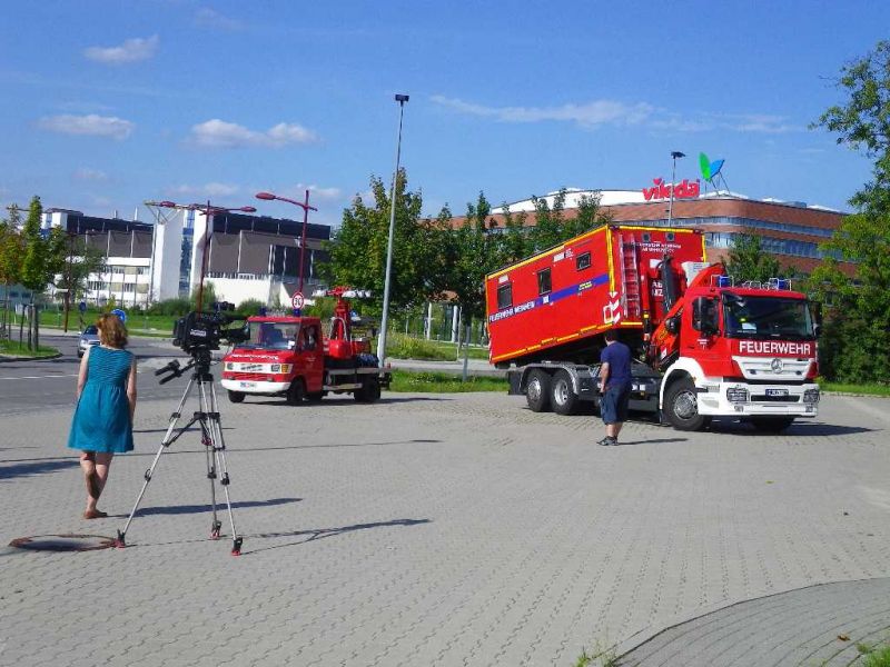 Dreharbeiten im Feuerwehrzentrum