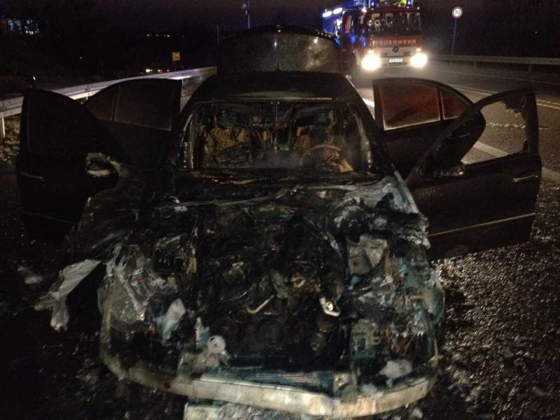 Pkw Brand vor dem Saukopftunnel Westportal