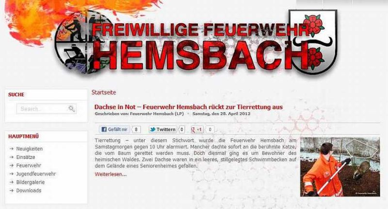 Neue Internetseite der Feuerwehr Hemsbach