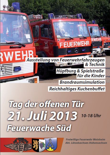 Veranstaltungstipp: Abteilung Lützelsachsen-Hohensachsen läd nächsten Sonntag zum Tag der offenen Tür ein